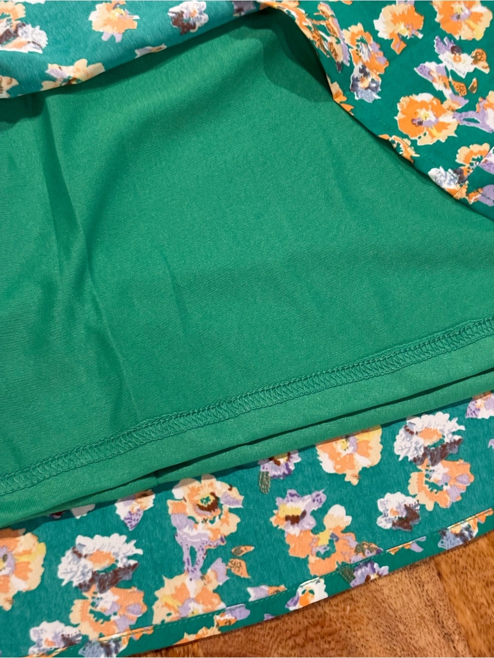 GiGio USA Green Floral Fit & Flare Dress Short Sleeve Size Medium - Picture 7 of 9